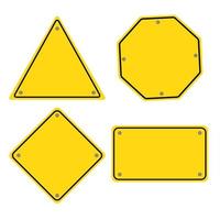 Road signs set in yellow color vector