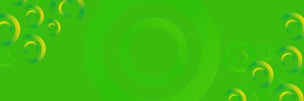 Green abstract background with circles dynamic. Template for banner, website vector