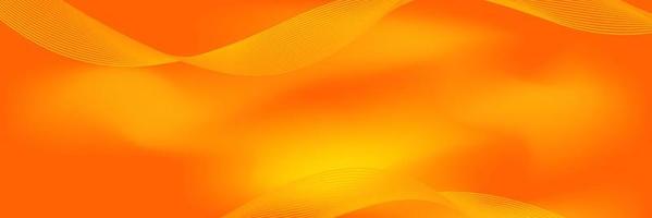 Abstract orange waves banner background vector