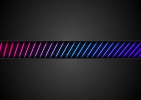 Black tech corporate abstract background with neon lines vector