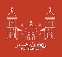 Greeting ramadan kareem with Islamic ornaments. Can be used for online and printed posting needs. Vector illustration