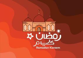 Greeting ramadan kareem with Islamic ornaments. Can be used for online and printed posting needs. Vector illustration