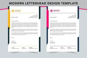 Corporate modern business letterhead design template, 2 color variation, business letterhead design template vector