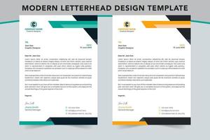 Corporate modern business letterhead design template, 2 color variation, business letterhead design template vector