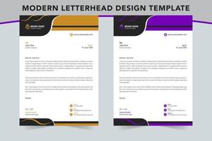 Corporate modern business letterhead design template, 2 color variation, business letterhead design template vector