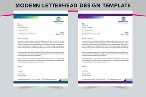 Corporate modern business letterhead design template, 2 color variation, business letterhead design template vector