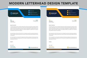 Corporate modern business letterhead design template, 2 color variation, business letterhead design template vector