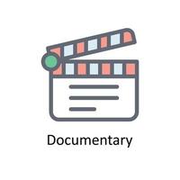 Documentary Vector Fill outline Icons. Simple stock illustration stock