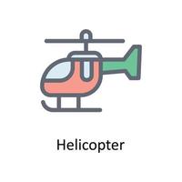 helicóptero vector llenar contorno iconos sencillo valores ilustración valores