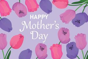 Mother's Day card with tulips vector
