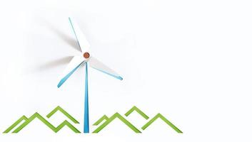 Renewable Energy Concepts. Paper Cat as Wind Power and Mountain Sign. Carbon Neutral and Emission ,ESG for Clean Energy. Sustainable Resources, Environmental Care photo