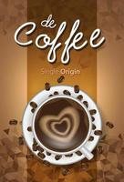 Vector of coffee bean labels. Coffee labels with coffee Cup on color background