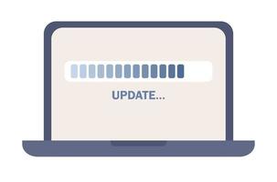 System update icon. Loading process on laptop screen. Vector flat illustration