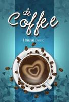 Vector of coffee bean labels. Coffee labels with coffee Cup on color background