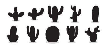 Collection of Cactus Plant silhouette Vector Designs