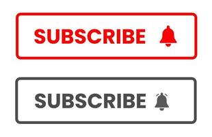 Subscribe button red color. vector illustration