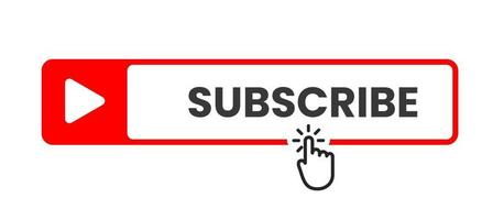 Subscribe button red color. vector illustration