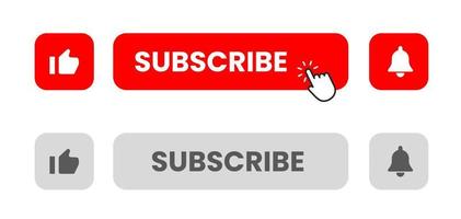 Subscribe button red color. vector illustration