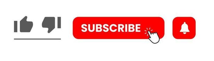 Subscribe button red color. vector illustration