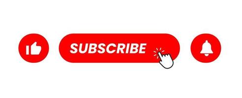 Subscribe button red color. vector illustration