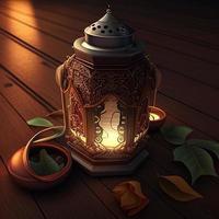 Fabulous fantastic background with Arabic Muslim lantern for celebrating Muslim Islamic holidays ai art. AI Generated photo