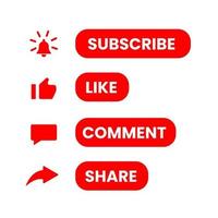 Subscribe button red color. vector illustration