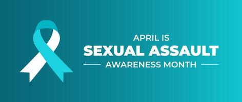 Sexual assault awareness month background or banner design template with ribbon. Vector illustration.