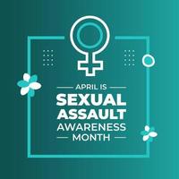 Sexual assault awareness month background or banner design template with ribbon. Vector illustration.