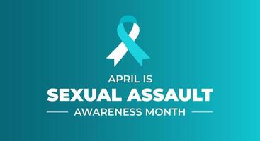 Sexual assault awareness month background or banner design template with ribbon. Vector illustration.