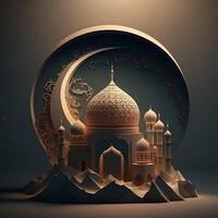 Islamic Background for Ramadan and Eid Celebration created with photo