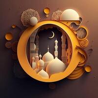 Islamic Background for Ramadan and Eid Celebration created with photo