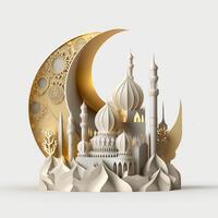 Islamic Background for Ramadan and Eid Celebration created with photo