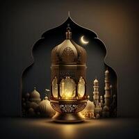 Islamic Background for Ramadan and Eid Celebration created with photo