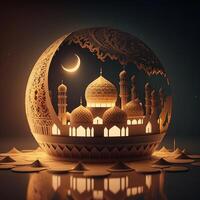 Islamic Background for Ramadan and Eid Celebration created with photo