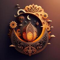 Islamic Background for Ramadan and Eid Celebration created with photo