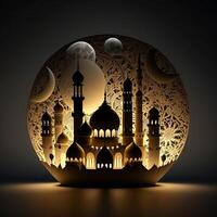 Islamic Background for Ramadan and Eid Celebration created with photo