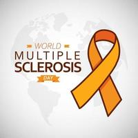 Multiple Sclerosis Day. World MS Day design with orange ribbon illustration vector