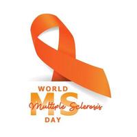 Multiple Sclerosis Day. World MS Day design with orange ribbon illustration vector