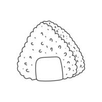 mano dibujado onigiri vector ilustración