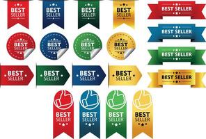 Set of Best Seller Label in various shape and colors. Suitable for business purpose vector