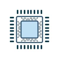 Chip technology circuits system icons design, a vector AI symbol concept design for UI creation, artificial intelligence icon concepts such as robot, digital, vr, ai, cyber operatating