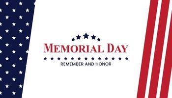 Memorial Day Background Text Design. Remember and Honor. vector