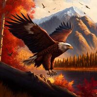 Abstract eagle artwork design digital art wallpaper glowing space background photo