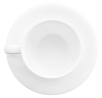 Top view of white coffee cup png