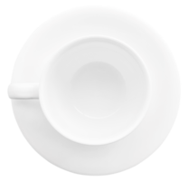 Draufsicht der weißen Kaffeetasse png