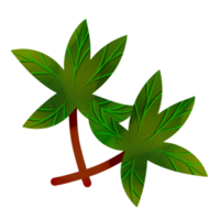 Aesthetic leaf illustration no background png
