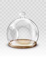 Glass christmas ball, hanging dome with hole vector