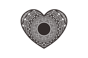 Valentine- Black Love Mandala Ornament Art Design png