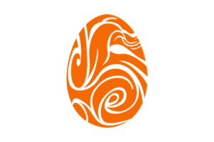 Orange Easter Egg Ornament Art Design png