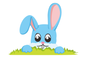 Easter Bunny - Adorable Bunny Hiding Behind the Grass png